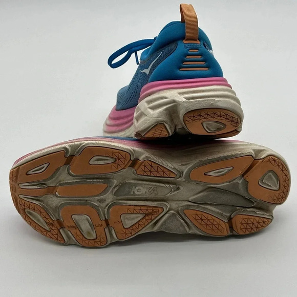 Hoka One One W Bondi 8 Women’s Size 8B 1127954 CSAA coastal Sky Running Shoes - Picture 10 of 12